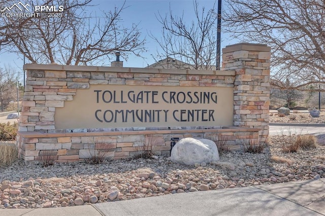 view of community sign