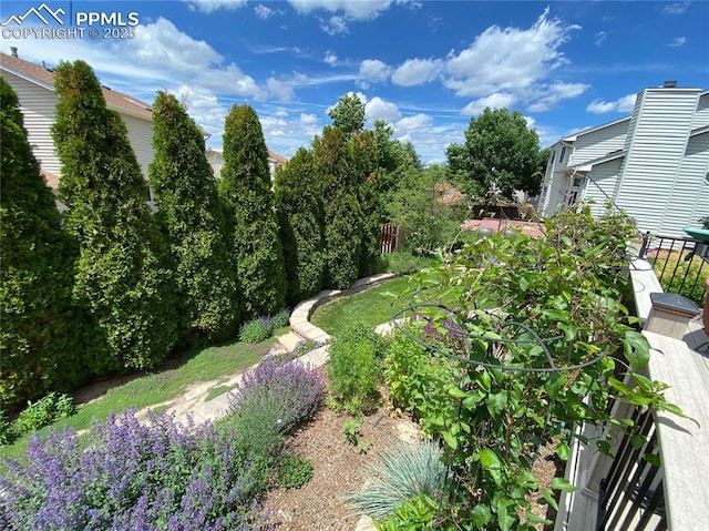 view of yard featuring fence