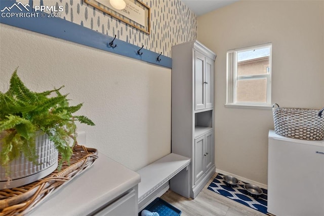 mudroom featuring light hardwood / wood-style floors