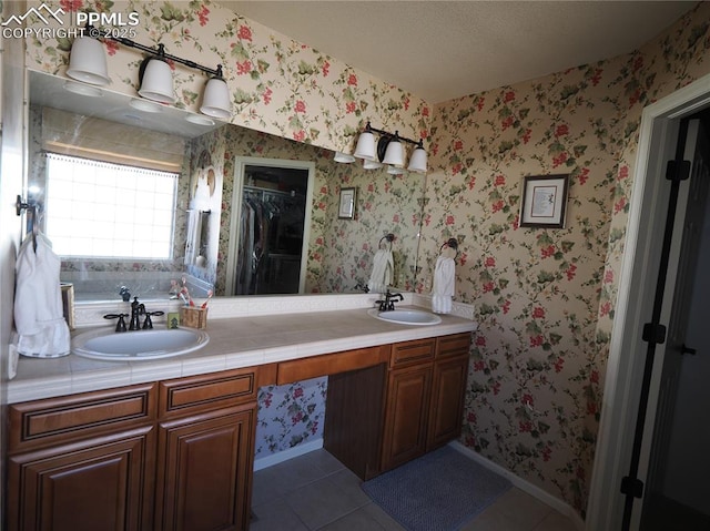 bathroom featuring vanity and tile patterned floors