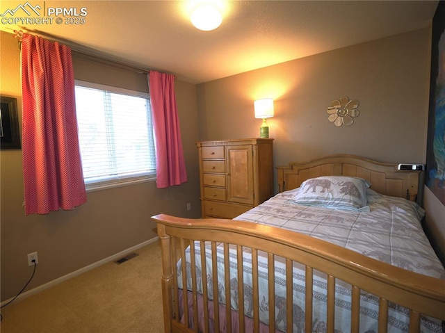 bedroom with carpet floors