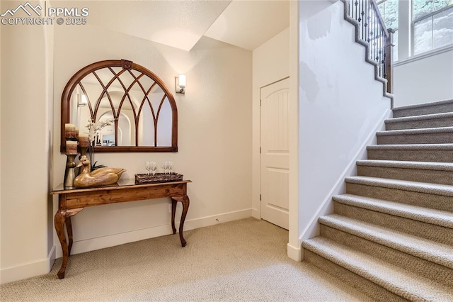 entryway with carpet floors