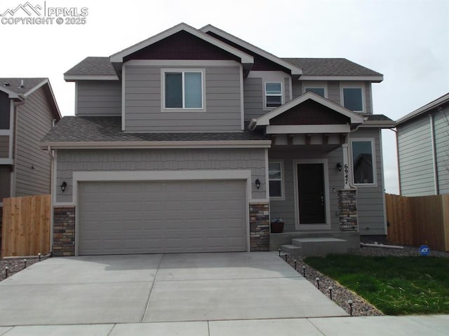 craftsman-style house with a garage