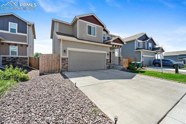 craftsman-style house featuring a garage