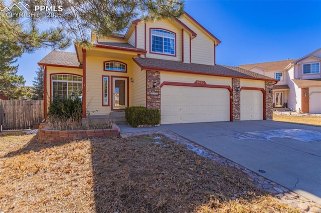 front facade featuring a garage