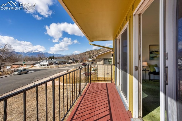 balcony with a mountain view