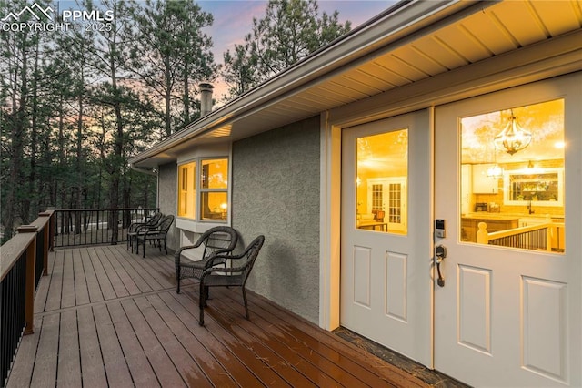 view of deck at dusk