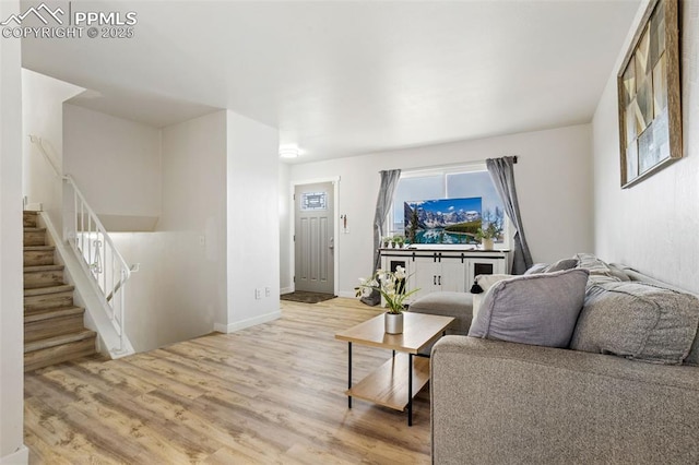 living room featuring light hardwood / wood-style floors