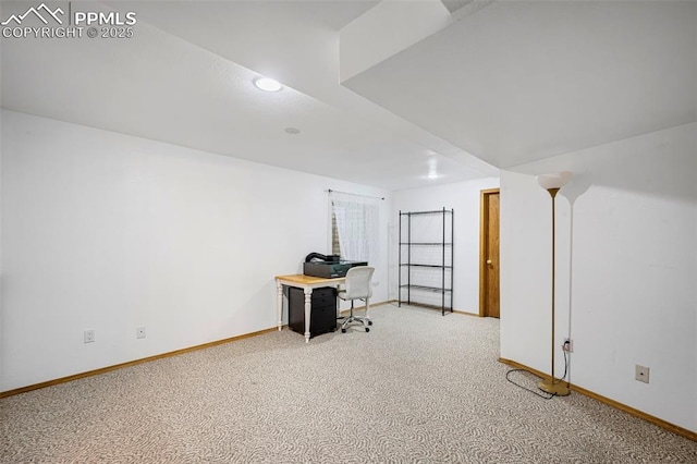 unfurnished office with carpet floors