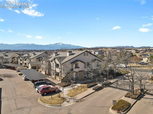 bird's eye view featuring a mountain view