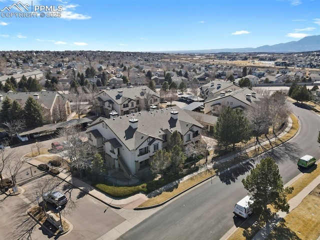 aerial view featuring a mountain view