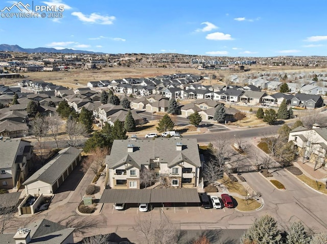 aerial view with a mountain view