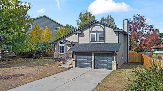 view of property with a garage