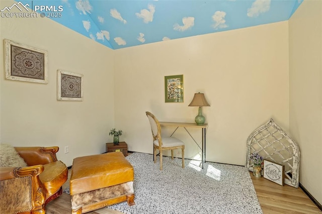 living area featuring wood-type flooring