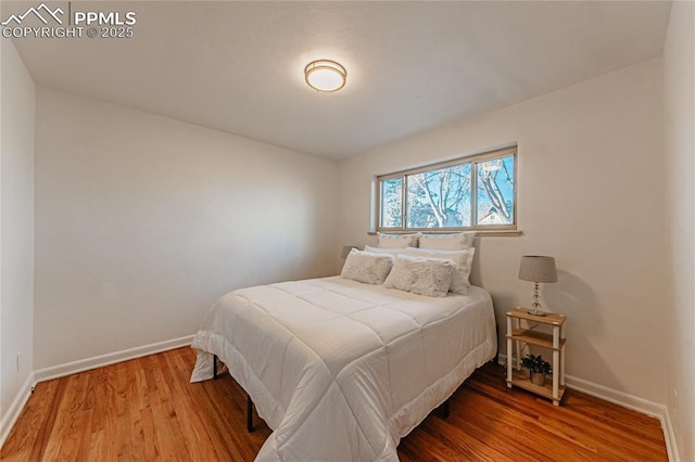 bedroom with hardwood / wood-style floors