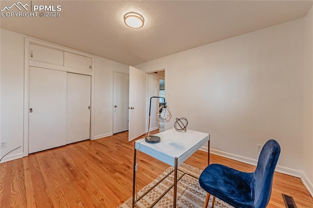 office featuring light hardwood / wood-style floors