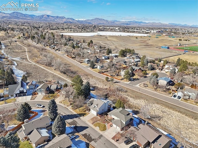 aerial view featuring a mountain view