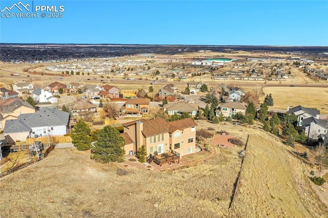 aerial view featuring a residential view