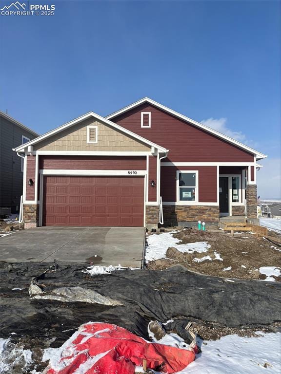 view of front of home with a garage