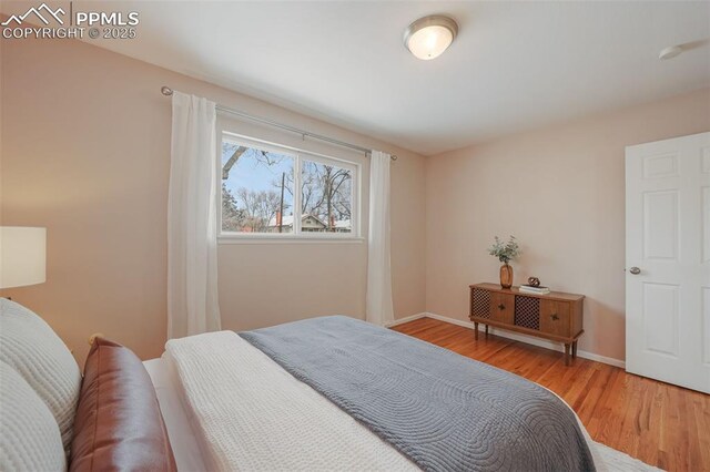 bedroom featuring light wood-type flooring