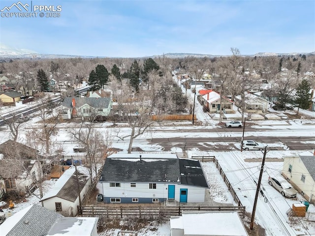 view of snowy aerial view