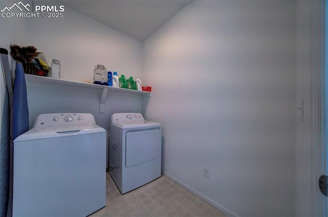 laundry room with separate washer and dryer