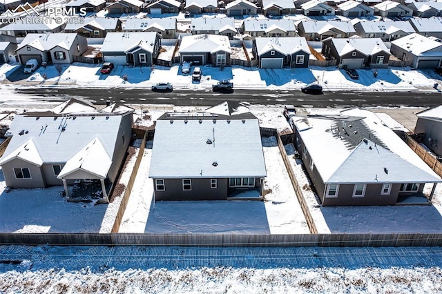 view of snowy aerial view