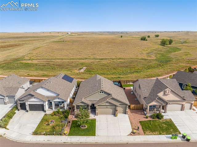 aerial view with a rural view