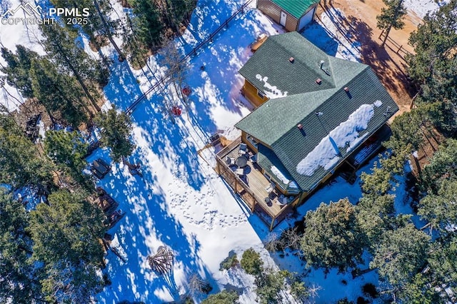 view of snowy aerial view