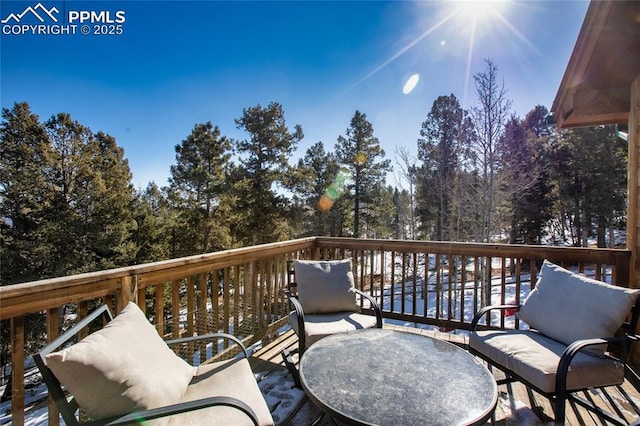 view of wooden deck