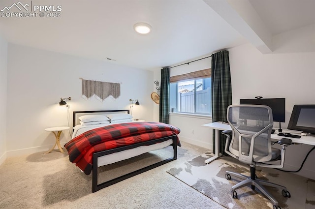 bedroom with carpet floors