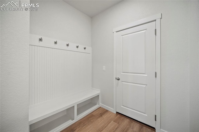 mudroom with light wood-type flooring