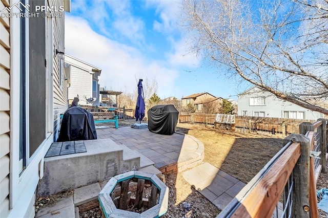 view of patio featuring grilling area