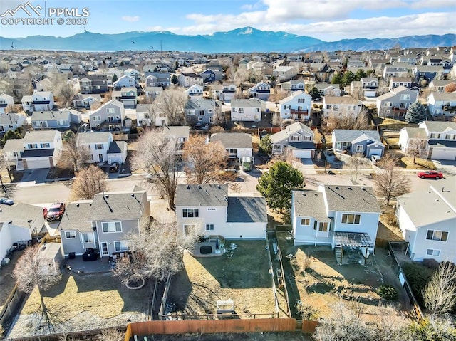 bird's eye view with a mountain view