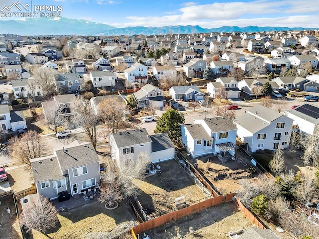 aerial view with a mountain view