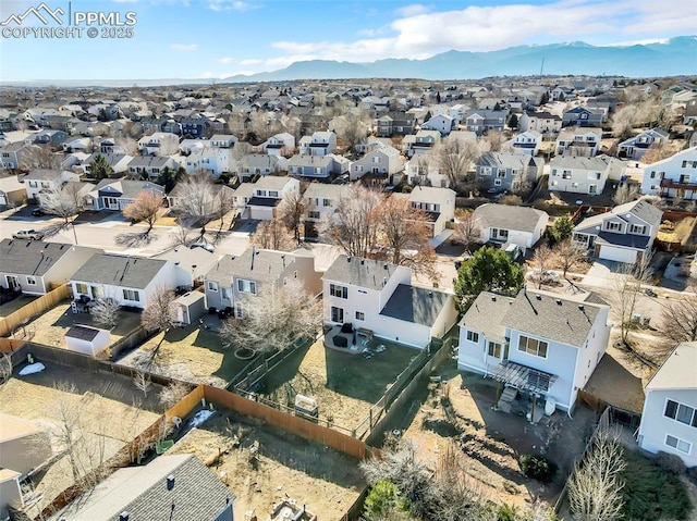 aerial view with a mountain view