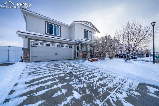 view of front of house featuring a garage