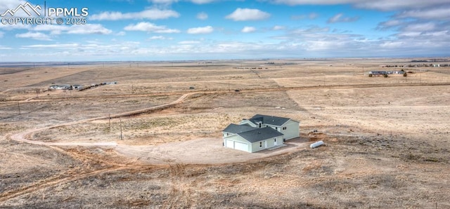 drone / aerial view with a rural view