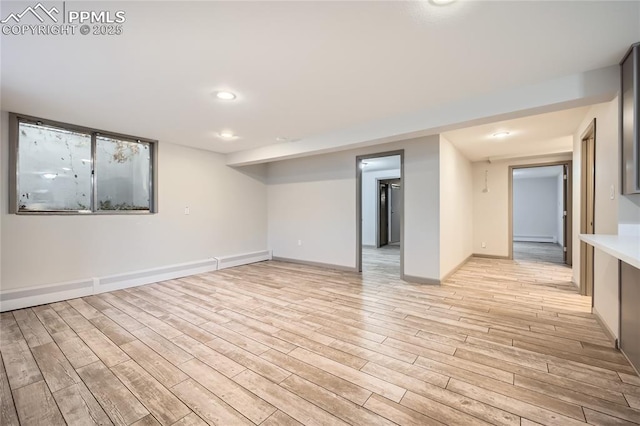 interior space featuring light hardwood / wood-style floors