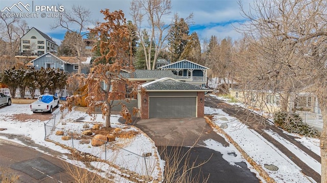 view of front of house with a garage