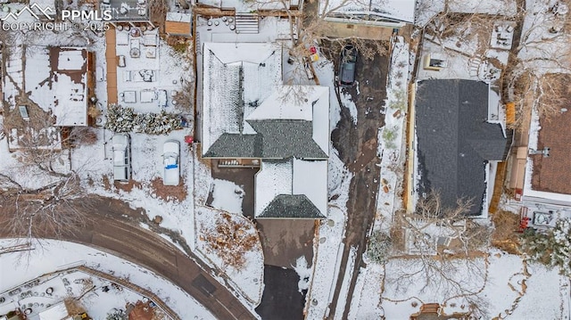 view of snowy aerial view