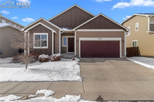 view of front of house with a garage