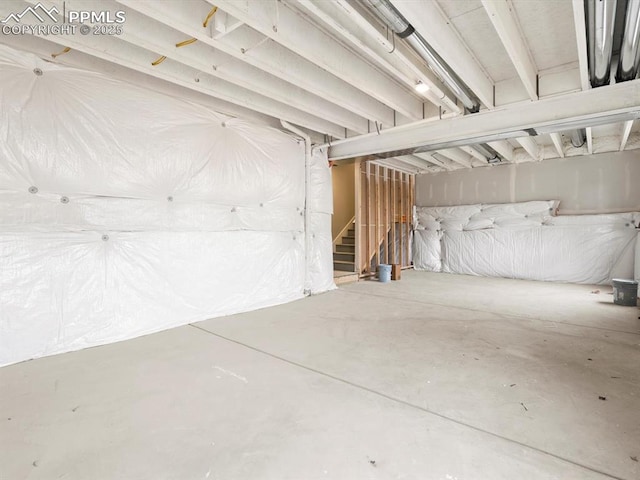basement with stairs