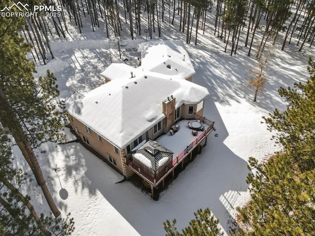 view of snowy aerial view