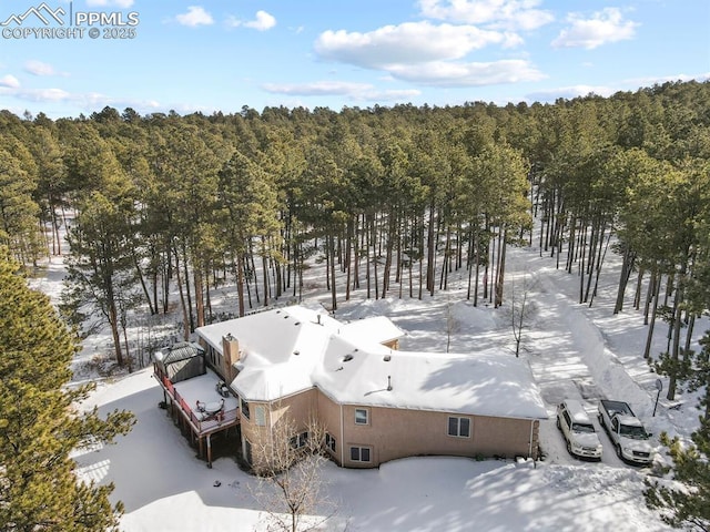 view of snowy aerial view