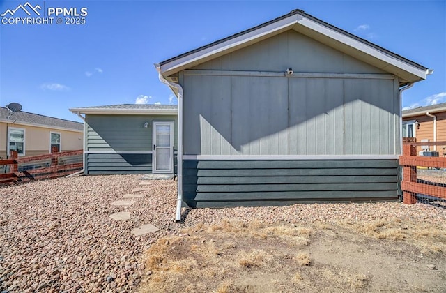 exterior space featuring fence