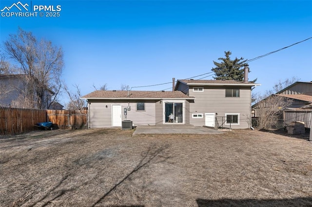 back of house with a patio, cooling unit, and a fenced backyard