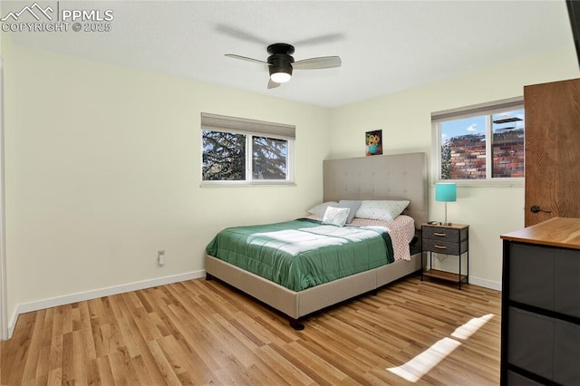 2113 Woodburn St, Colorado Springs, CO 80906 - bedroom with wood finished floors and ceiling fan