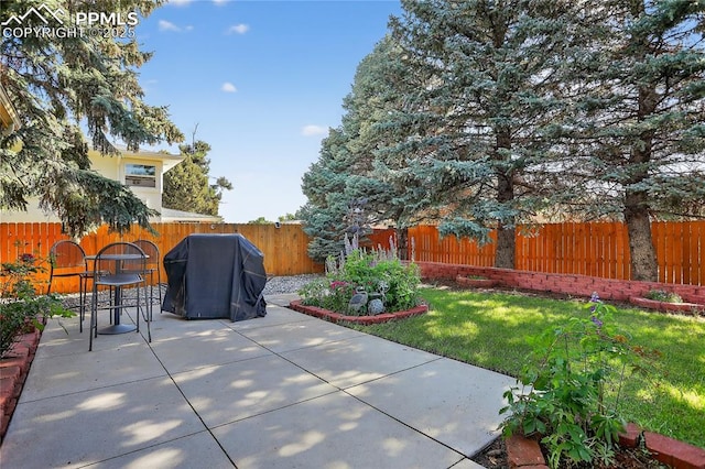 2113 Woodburn St, Colorado Springs, CO 80906 - fenced backyard featuring area for grilling and a patio
