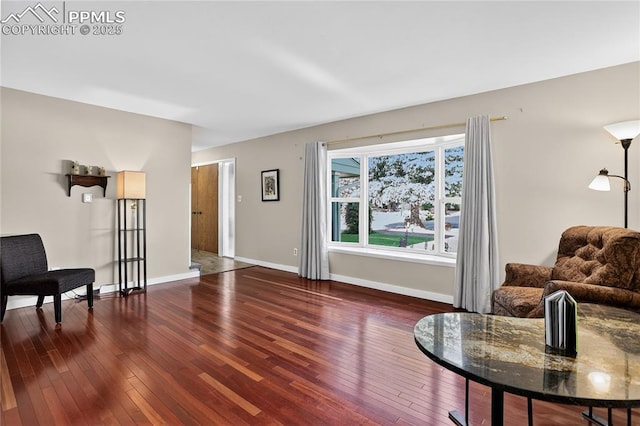 2113 Woodburn St, Colorado Springs, CO 80906 - living area with hardwood / wood-style floors and baseboards